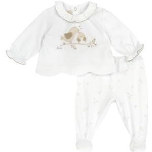 Chicco Set hoofdbanden en beenkappen van katoen, pyjama voor jongens en meisjes, Wit, 3 Maanden
