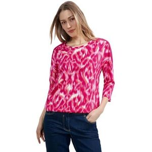 Cecil Pantex Rib Shoulder Shirt voor dames, Roze Sorbet, XS
