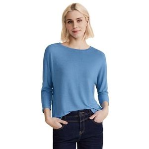 Street One Fijn gebreid damesshirt, Light Spring Blue Melange, 40