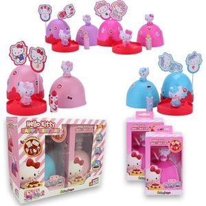 #sbabam Funny Box Hello Kitty Happy Birthday, pop meisje wordt taarttopper voor taart en feest, 2 stuks, taartdecoratie verjaardag, Hello Kitty gadget met stickers voor kinderen + 3 jaar