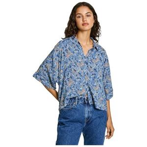 Pepe Jeans - PL304876 - Overhemd - Blauw - Relaxed Fit - 3/4 Mouw - Paisleyprint