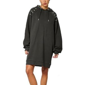 Kaporal, Damesjurk, lange mouwen, capuchon, model meg, houtskoolkleur, maat L, Antraciet, L