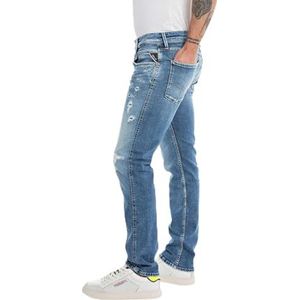 Replay Heren Slim fit Jeans Anbass 573 Bio, 009, medium blue., 38W / 34L