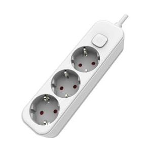 Meervoudige socket 3T C/INT C/kabel 1,5 m wit EB