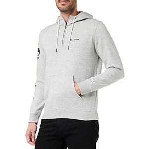 Champion American Classics Fall Fleece Half Zip Sweatshirt met capuchon voor heren, Grijs Melange, L