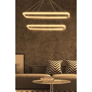 Verstelbare witte aluminium kroonluchter, led-sokkel, 4000 K geel licht, 0-80 cm hoogte, medium: 16,5 x 30 cm, groot: 21 x 40 cm, elegante verlichting voor moderne ruimtes