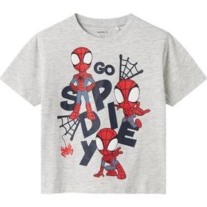 NAME IT Jongens Nmmmain Spider Nreg Ss Top Mar, lichtgrijs gem., 122-128