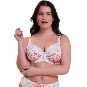 SANS COMPLEXE - Beugelbeha met beugel-Amelie-print, wit, Bloemenprint Wit & Rood, 85F