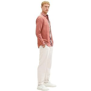 TOM TAILOR Heren Regular Fit Dobby overhemd met borstzak, 32301 - Red Diamond Structuur, XL