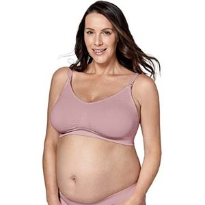 Medela Keep Cool Ultra BH | Naadloze zwangerschaps- en voedingsbeha met 6 ademhalingszones, zachte stof en extra ondersteuning, Zachte Roos, S
