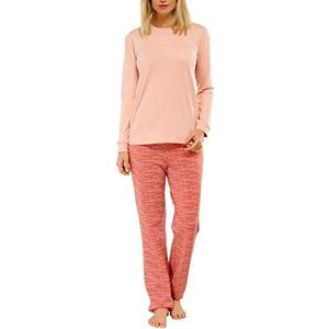 Schiesser Tweedelige pyjama voor dames, lang, geel (apricot 603), 36