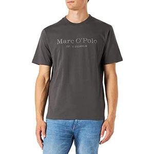 Marc O'Polo Heren 51230 T-shirt met inside-print, comfortabel bovendeel van biologisch katoen, casual shirt met korte mouwen voor heren, Grijs nieuw, S