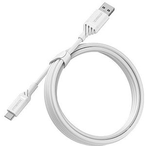 OtterBox Versterkte USB-A naar USB-C Cable, Oplaadkabel voor Smartphone en Tablet, Ultra-robuust, Bend en Flex getest, 2m, Wit