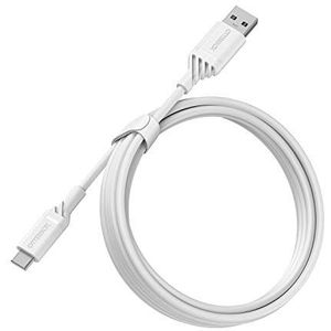OtterBox Versterkte USB-A naar USB-C Cable, Oplaadkabel voor Smartphone en Tablet, Ultra-robuust, Bend en Flex getest, 2m, Wit