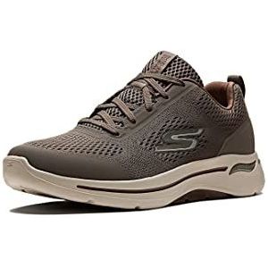 Skechers Go Walk Arch Fit idyllische sneakers voor heren, 49,5 EU Ancho, Taupe Textiel Synthetische Trim, 43 EU