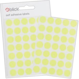 Blick Fluorescerende gele Cirkel Stickers 13mm (140 Stickers)