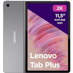 Lenovo Tab Plus, 2K-display 11,5 inch - (MediaTek Helio G99 processor, 8 GB RAM, 128 GB geheugen, wifi, tablet Android 13) - Luna Grey, exclusief van Amazon
