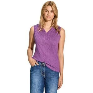 CECIL Top met paspelband en print, Iced Violet, L