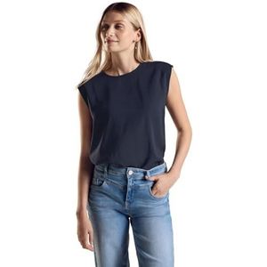 STREET ONE Top met gehaakte rand, blauw (deep blue), 46