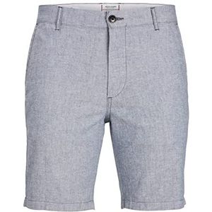 JACK & JONES Heren Jpstdave Jjlinen Shorts AKM Ps Chino, Blauw Indigo/Detail: Solide, 56