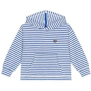 Petit Bateau Sweatshirt met capuchon voor kinderen en jongens, Malvavisco/porselein, 12 jaar