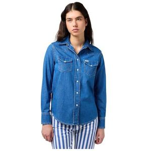 Wrangler Heritage Shirt voor dames, Barrel Blue, L
