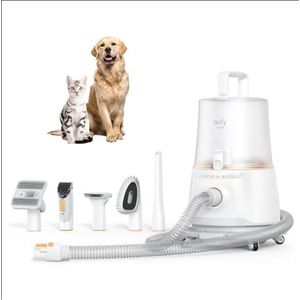 eufy Clean von Anker N930 vachtverzorgingsset voor huisdieren, 5-in-1 set voor honden; met stofzuiger, opvangbak van 4,5 liter, sterke zuigkracht, stil, dierenvachtverzorging, ontvilten,