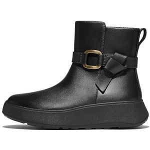 Fitflop - F-mode - Leren Enkellaarsjes - Zwart - Dames