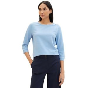 TOM TAILOR T-shirt voor dames, 34587 - Light Fjord Blue, L
