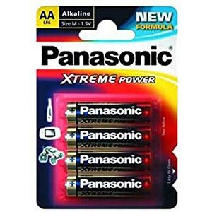 Panasonic LR6 batterijen Alkaline Xtreme Power, grootte AA, verpakking van 4 stuks