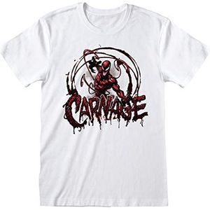 Marvel Comics Spiderman Carnage Vriendje fit t-shirt, Vrouwen, S-5XL, Weiß, Officiële Koopwaar