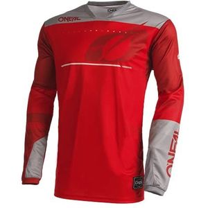 O'NEAL Motocross Shirt Met Lange Mouwen MX MTB Mountainbike | Lichtgewicht Materiaal, Lasergesneden Ventilatie Gaten, Ergonomische Pasvorm | Hardwear Haze Jersey V.22 | Volwassen | Rood Grijs | S