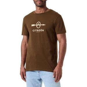 CITROËN O103078-M050 T-shirt met grote print Pijl & C24S Heren Donkerbruin Maat L, Donker bruin, L