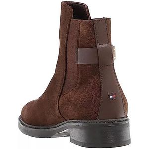 Tommy Hilfiger Vrouwen Coin Suede Flat Boot Mode, Chocolade, 39 EU