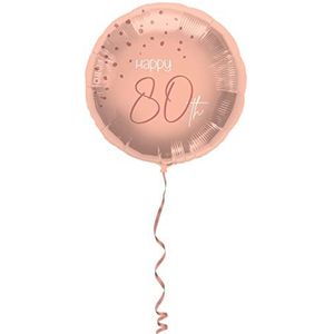 Folat Foil Ballon, elegant, weelderig, 80 jaar, 45 cm, transparant (67780)