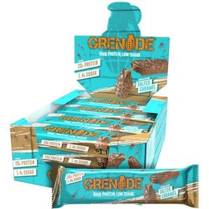 Eiwitrijke Grenade-reep met weinig suiker - Chocolate Chip Salted Caramel, 12 x 60 g