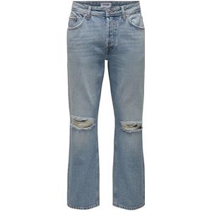 ONLY & SONS Heren Loose Fit Jeans ONSEDGE Loose L. Blue, blauw (light blue denim), 31W / 30L