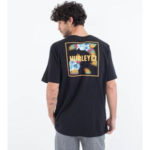 Hurley T-Shirt Korte Mouw Heren - Everyday Four Corners Zwart