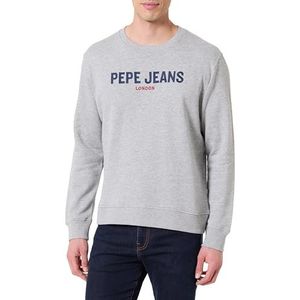 Pepe Jeans Heren M BIG LOGO FLAG CREW Sweatshirt, Grijs (MARL GREY), L, Grijs (mergel grijs), L