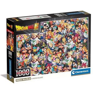 Clementoni - Dragonball Impossible Dragon Ball 1000 stukjes, poster, moeilijke puzzel, plezier voor volwassenen, Made in Italy, 39918, meerkleurig