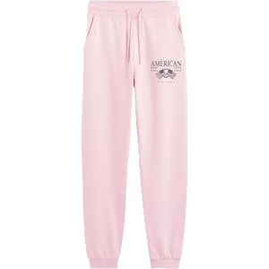 American College lange roze sportbroek voor dames en heren, maat M, model AC17, 100% katoen, Roze, M