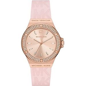 Michael Kors Lennox - Analoog quartz horloge met roze siliconen voor dames MK7282