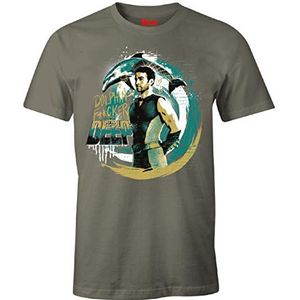 cotton division T-shirt heren, Kaki, S