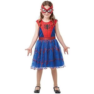 Rubie's Officiële Marvel Spider-Girl Deluxe Kinderkostuum, superheld Fancy jurk, kindermaat medium leeftijd 5-6, hoogte 116 cm