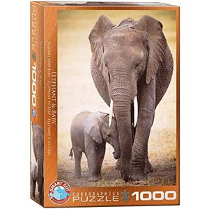 Olifant en baby puzzel van 1000 stukjes