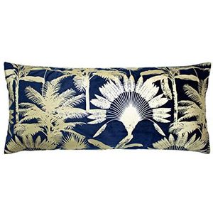 Paoletti Maleisische Palmveren Gevuld kussen, Navy, 33 x 70cm