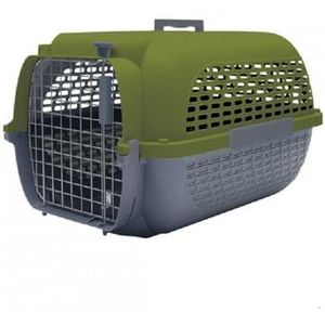 Dogit Catit Dogit Voyaguer transportbox voor huisdieren, maat L, 61 x 41 x 37 cm, grijs/kaki