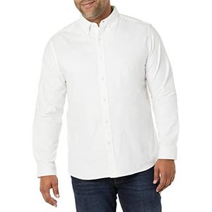 Amazon Essentials Regular-fit Oxford overhemd met lange mouwen voor heren (verkrijgbaar in groot en lang), wit, Small