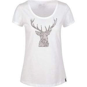 Trigema Dames T-shirt glitter hert, wit, L
