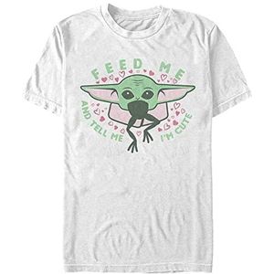 Star Wars: The Mandalorian - FEED ME AND TELL ME I'M CUTE Unisex Crew neck T-Shirt White M
